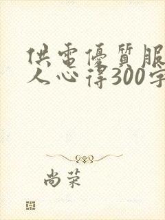 供电优质服务个人心得300字