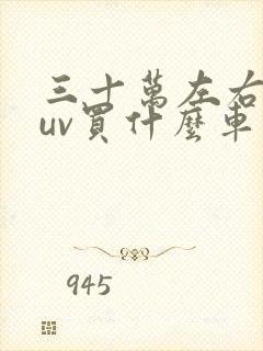 三十万左右的suv买什么车比较好