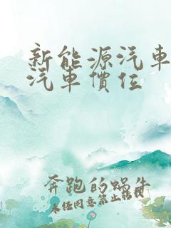 新能源汽车电动汽车价位