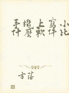 手机上写小说用什么软件比较好