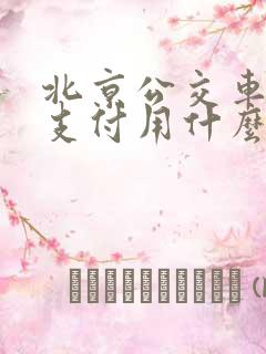 北京公交车手机支付用什么软件