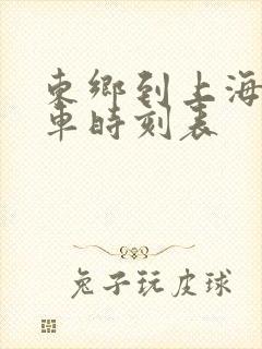 东乡到上海南火车时刻表
