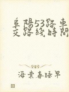 阜阳53路车公交路线时间表