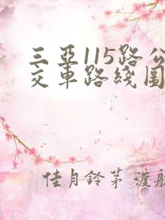 三亚115路公交车路线图 三亚115路公交车路线图
