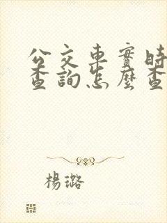 公交车实时到站查询怎么查
