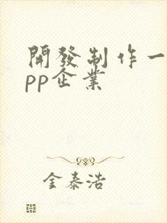 开发制作一个app企业