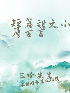短篇甜文小说推荐古言