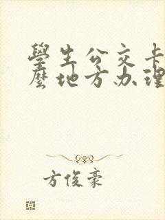 学生公交卡在什么地方办理