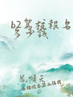 b2驾校报名费多少钱