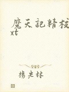 魔天记精校版txt