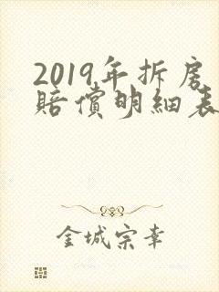 2019年拆房赔偿明细表农村