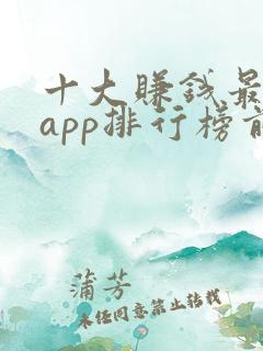 十大赚钱最快的app排行榜前十名
