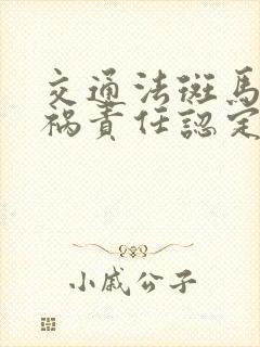 交通法斑马线车祸责任认定