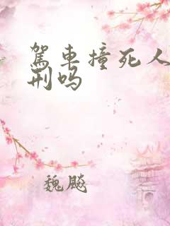 驾车撞死人要判刑吗