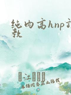 纯肉高hnp调教
