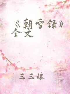 《朝雪录》小说全文