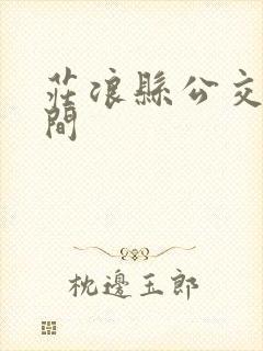 庄浪县公交车时间