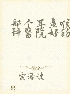 哪个耳鼻喉科专科医院好的