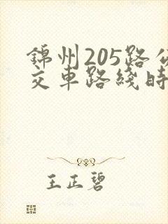 锦州205路公交车路线时间表最新