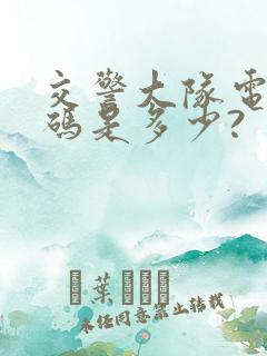 交警大队电话号码是多少?