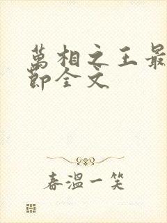 万相之王最新章节全文