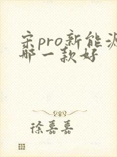 宋pro新能源哪一款好