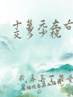 十万元左右的车交多少税 十万元左右的车交多少税