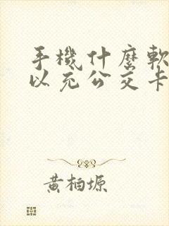 手机什么软件可以充公交卡
