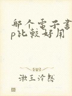 哪个电子书app比较好用