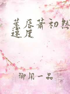 叶辰萧初然更新速度