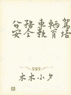 公务车辆驾驶员安全教育培训