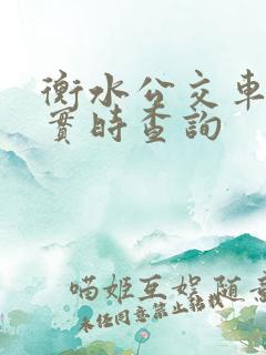衡水公交车到站实时查询