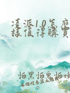 凌派1.0怎么样值得购买吗