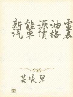 新能源油电混动汽车价格表