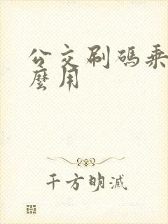 公交刷码乘车怎么用