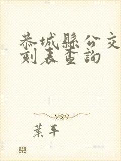 恭城县公交车时刻表查询