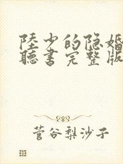 陆少的隐婚罪妻听书完整版 陆少的隐婚罪妻听书完整版
