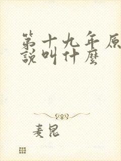 第十九年原著小说叫什么