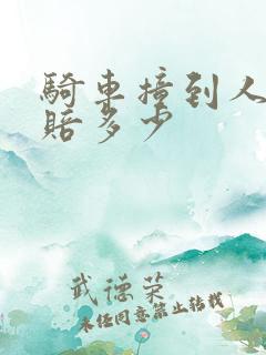 骑车撞到人骨折赔多少