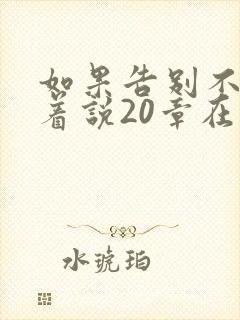 如果告别不能笑着说20章在线阅读