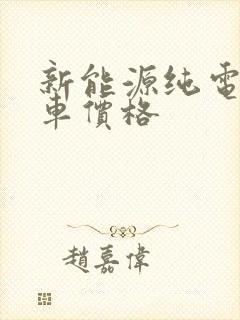 新能源纯电动轿车价格