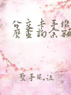 公交卡手机上怎么查询余额