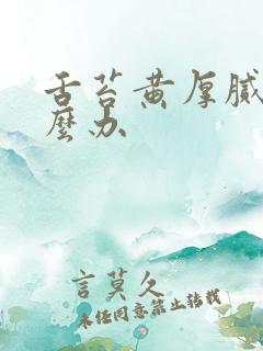 舌苔黄厚腻了怎么办
