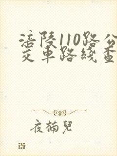 涪陵110路公交车路线查询