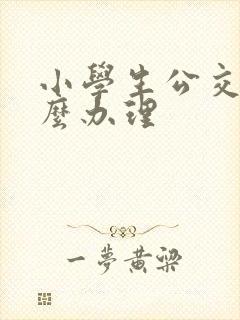 小学生公交卡怎么办理
