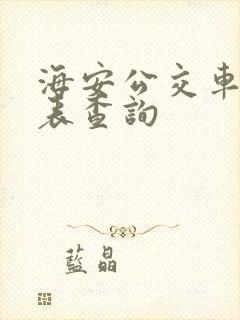 海安公交车时刻表查询