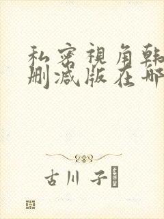 私密视角韩漫无删减版在哪看