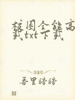 校园全能高手下载txt下载