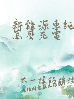 新能源车纯电动怎么充电 新能源车纯电动怎么充电