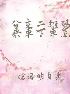 公交二维码扫码乘车下车怎么扫